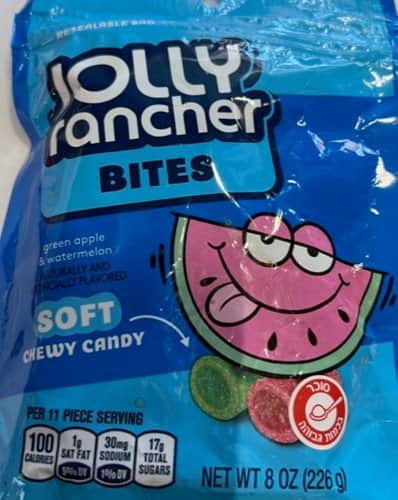 סוכריות רכות ג'ולי ראנצ'ר בטעם אבטיח+תפוח ירוק-Jolly Rancher Bites